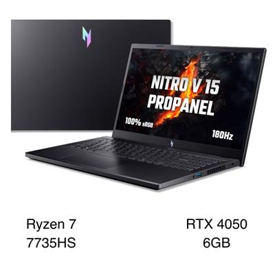 Laptop Acer Nitro V 15 ProPanel ANV15-41-R0Y4 - NH.QPESV.004 (R7 7735HS, 16GB, 512GB, RTX 4050 6GB, Full HD 180Hz, Win11)