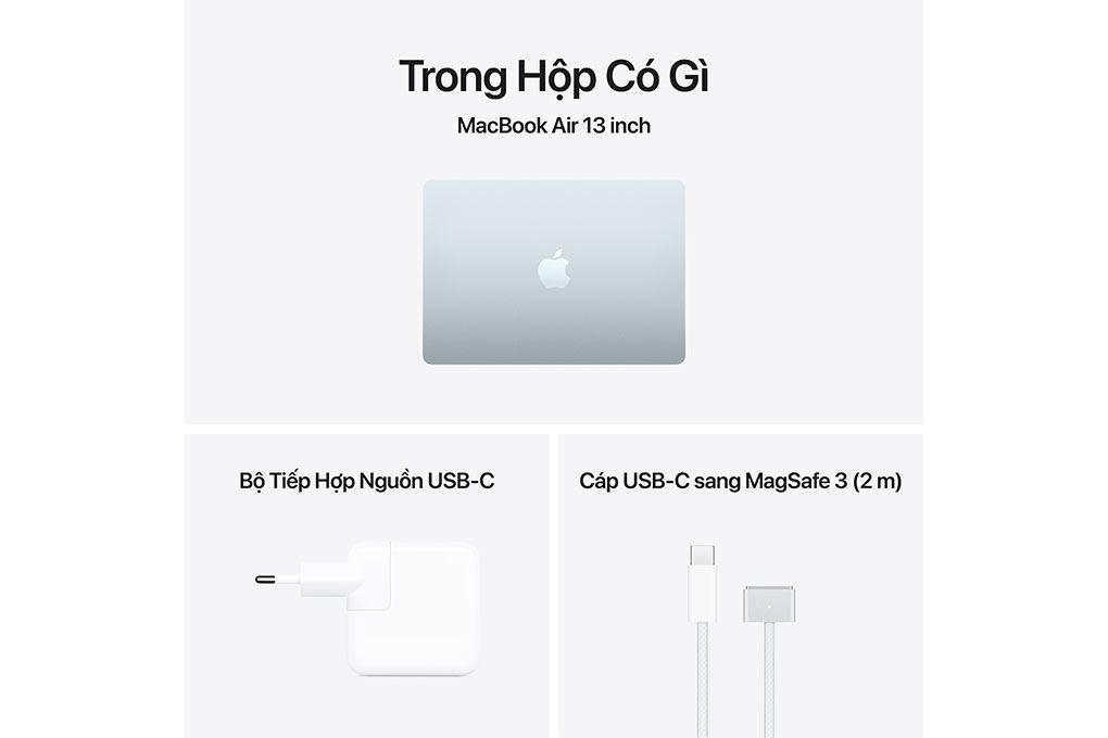 Laptop MacBook Air 13 inch M5 16GB/512GB/8GPU 70W Màu Xanh da trời nhạt