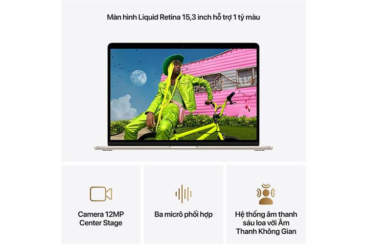 Laptop MacBook Air 15 inch M5 16GB/512GB 70W Màu Vàng