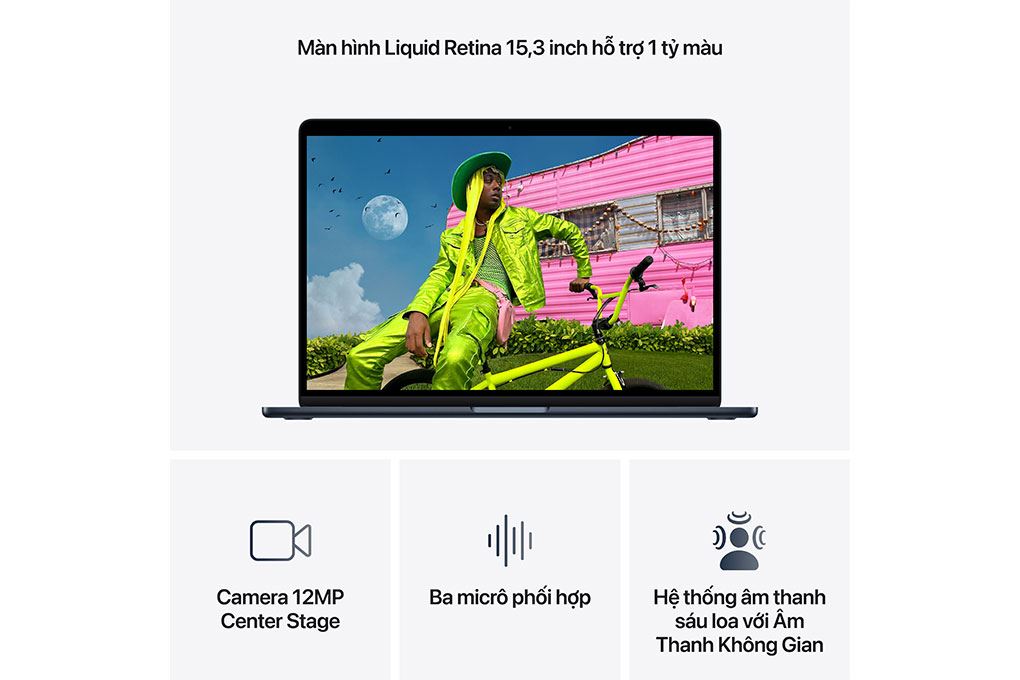 Laptop MacBook Air 15 inch M5 16GB/512GB 70W Màu Xanh đen