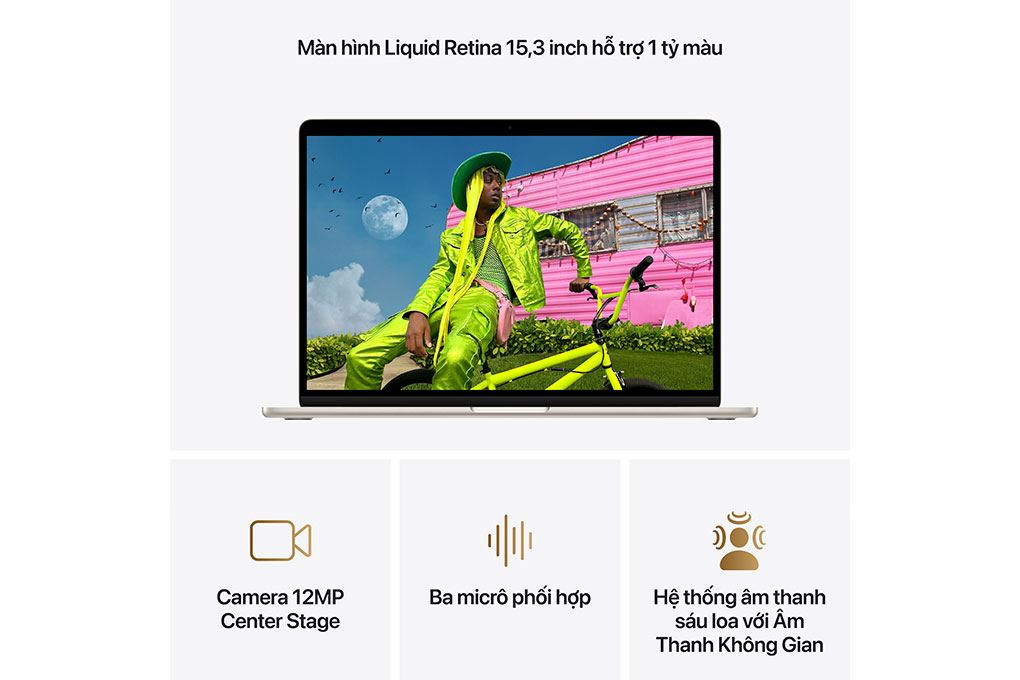 Laptop MacBook Air 15 inch M5 24GB/512GB 35W Màu Vàng