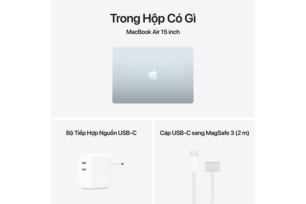 Laptop MacBook Air 15 inch M5 32GB/1TB Màu Xanh da trời nhạt