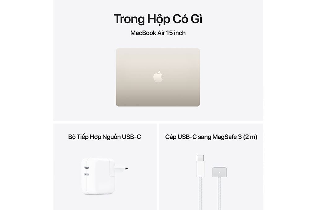 Laptop MacBook Air 15 inch M5 32GB/1TB Màu Vàng