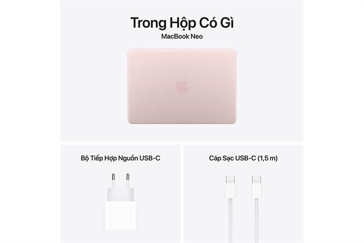 Laptop MacBook Neo 13 inch A18 Pro 8GB/256GB Màu Hồng phấn