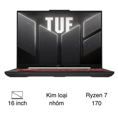Laptop Asus TUF Gaming A16 FA607NUQ - RL007W (R7 170, 16GB, 512GB, RTX 4050 6GB, Full HD+ 144Hz, Win11)