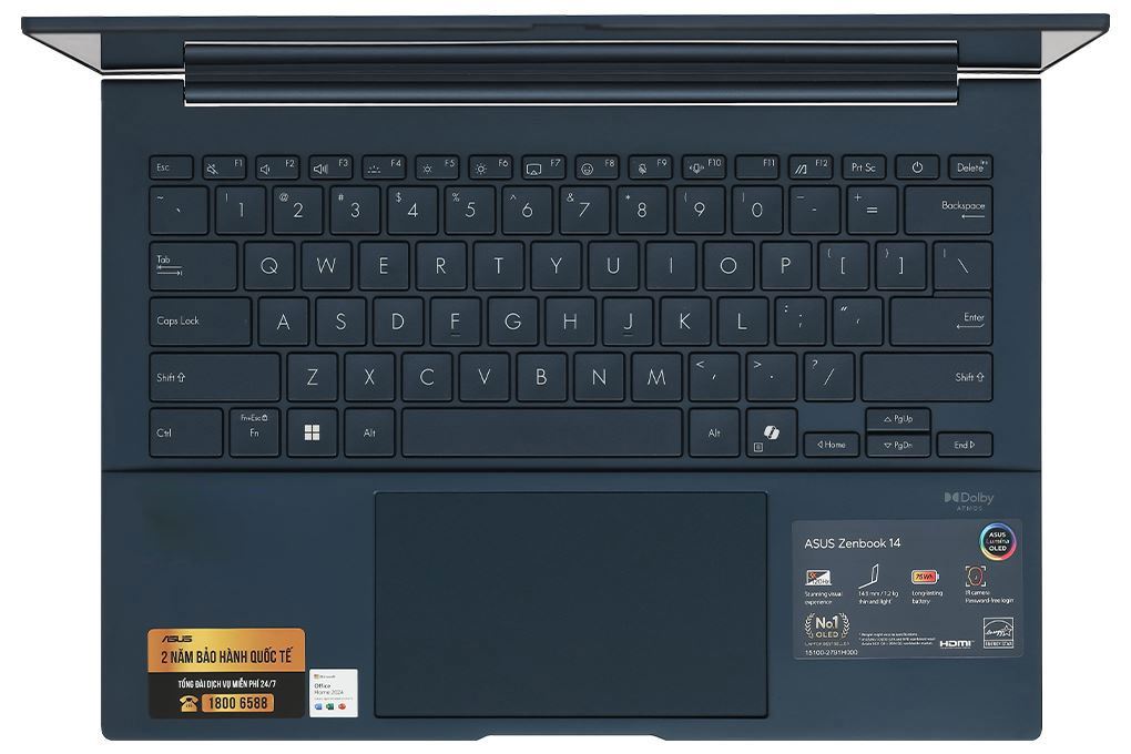 Laptop Asus Zenbook 14 UX3405CA - ST629W (Ultra 7 255H, 32GB, 512GB, 3K OLED 120Hz, Win11) Màu Xanh Dương