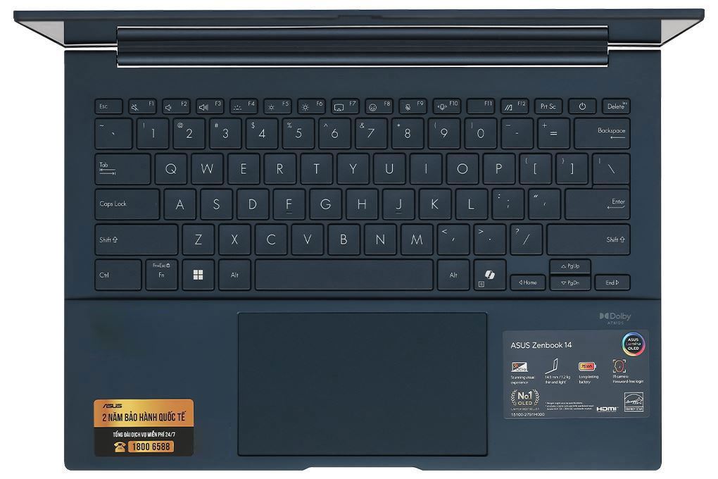 Laptop Asus Zenbook 14 UX3405CA - ST648W (Ultra 9 285H, 32GB, 1TB, 3K OLED 120Hz, Win11) Màu Xanh Dương