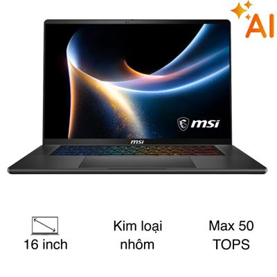 Laptop MSI Gaming Stealth 16 AI+ B3WG - 008VN (Ultra 9 386H, 32GB, 1TB, RTX 5070 8GB, QHD+ OLED 240Hz, Win11)