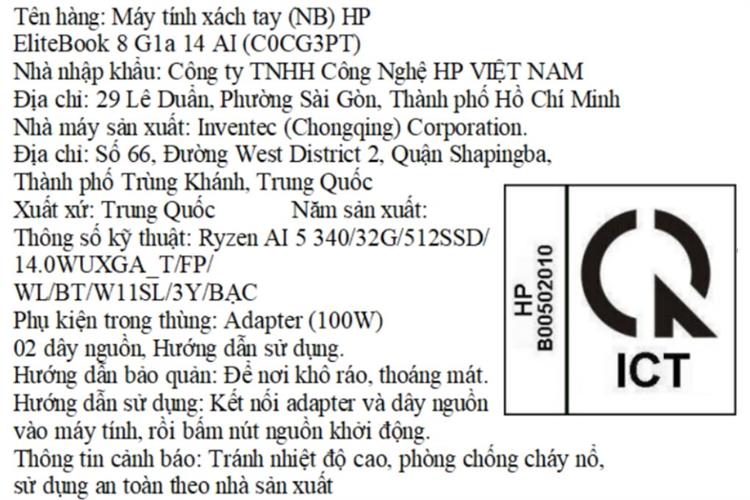 Laptop HP EliteBook 8 G1a 14 - C0CG3PT (R5 AI 340, 32GB, 512GB, WUXGA, Cảm ứng, Win11) Màu Bạc