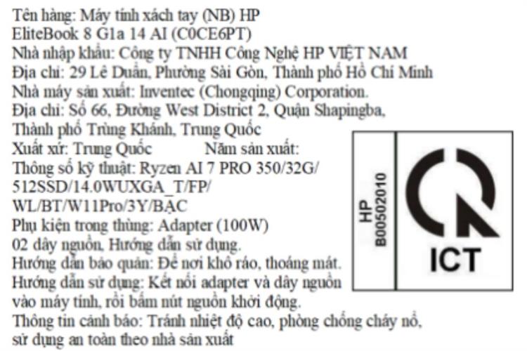 Laptop HP EliteBook 8 G1a 14 - C0CE6PT (R7 AI PRO 350, 32GB, 512GB, WUXGA, Cảm ứng, Win11 Pro) Màu Bạc