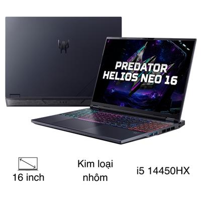 Laptop Acer Gaming Predator Helios Neo 16 PHN16-I31-50H7 - NH.U4SSV.001 (i5 14450HX, 32GB, 512GB, RTX 5050 8GB, Full HD+ 180Hz, Win11)