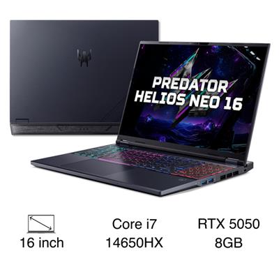 Laptop Acer Gaming Predator Helios Neo 16 PHN16-I31-74MN - NH.U4SSV.002 (i7 14650HX, 32GB, 512GB, RTX 5050 8GB, Full HD+ 180Hz, Win11)