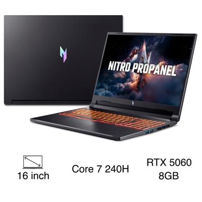 Laptop Acer Gaming Nitro ProPanel ANV16-72-71T9 - NH.QUNSV.001 (Core 7 240H, 16GB, 512GB, RTX 5060 8GB, WUXGA 180Hz, Win11)