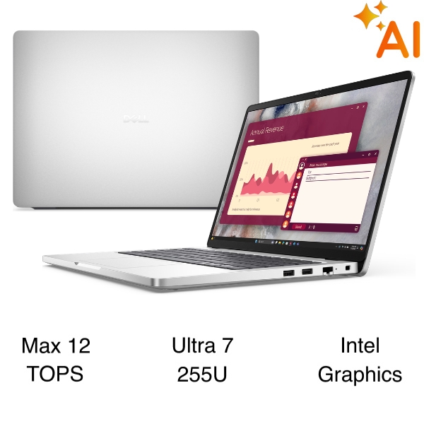 Laptop Dell Pro 14 PC14250 - PC14250-255U-32512WH-2Y (Ultra 7 255U, 32GB, 512GB, Full HD , Win11)