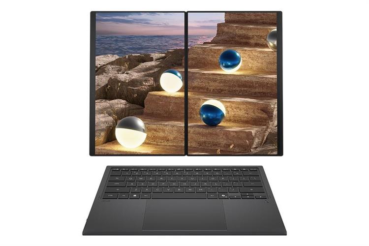Laptop Asus Zenbook DUO UX8407AA - SN439WS (Ultra X7 358H, 32GB, 512GB, 3K OLED 144Hz, Cảm ứng, OfficeH24+365, Win11) Màu Xám