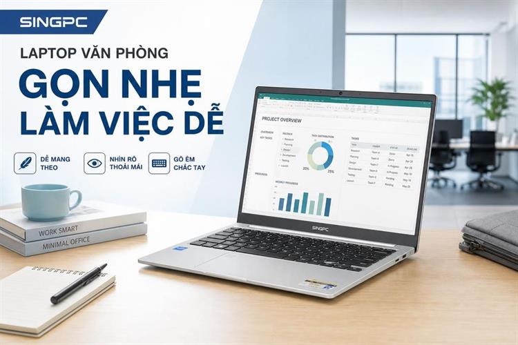 Laptop SingPC M16-i382 (i3 1215U, 8GB, 256GB, WUXGA, Win11 Pro) chính hãng tại VietITPro Thủ Đức