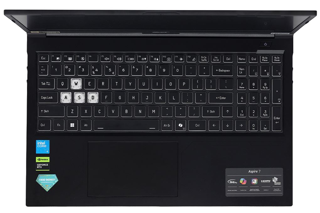 Laptop Acer Gaming Aspire 7 A715-59G-59RD - NH.DXUSV.001 (Core 5 210H, 16GB, 512GB, RTX 3050 4GB, Fulll HD 144Hz, Win11) Màu Đen
