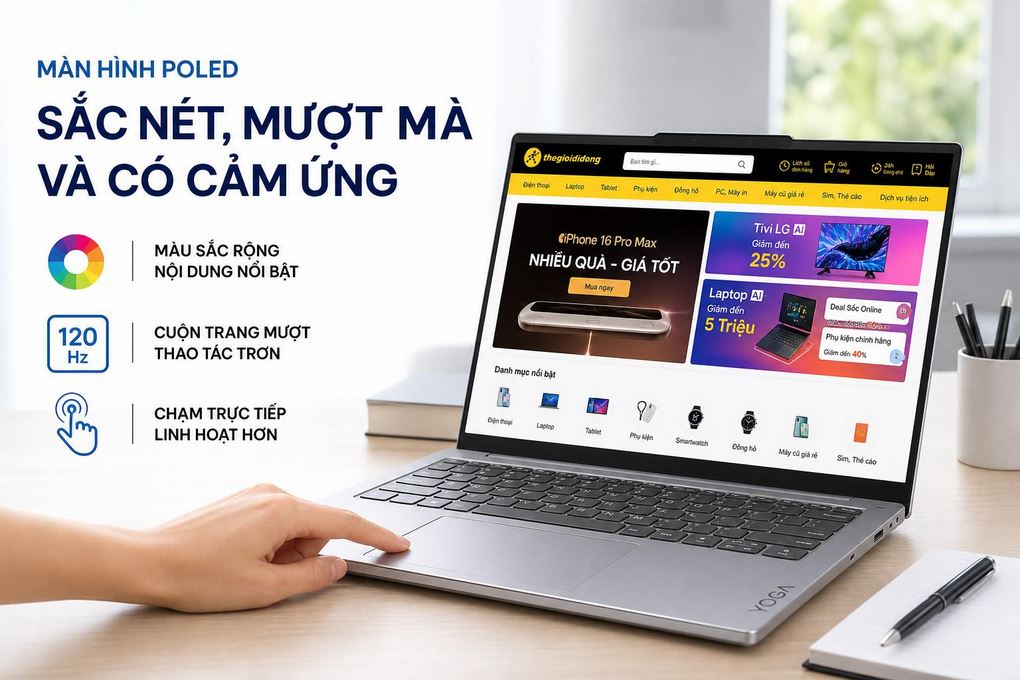 Laptop Lenovo Yoga Slim 7 Ultra 14IPH11 - 83QK0015VN - màn hình Laptop Lenovo Yoga Slim 7 Ultra 14IPH11 - 83QK0015VN - màn hình