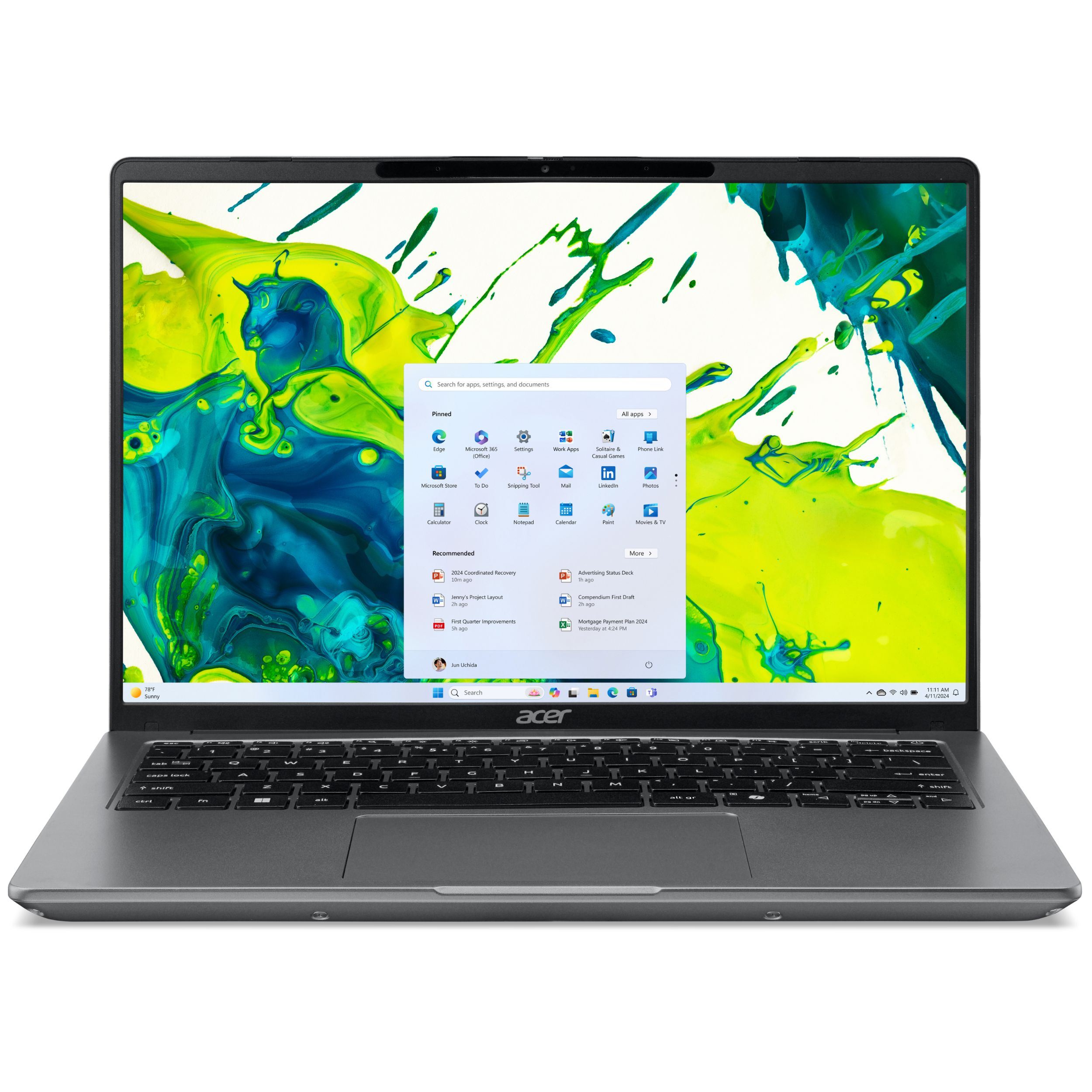 Laptop Acer Aspire Lite 14 AL14-57P-59HB - NX.X1XSV.002 (Core 5 320, 16GB, 512GB, WUXGA 120Hz, Win11) Màu Xám