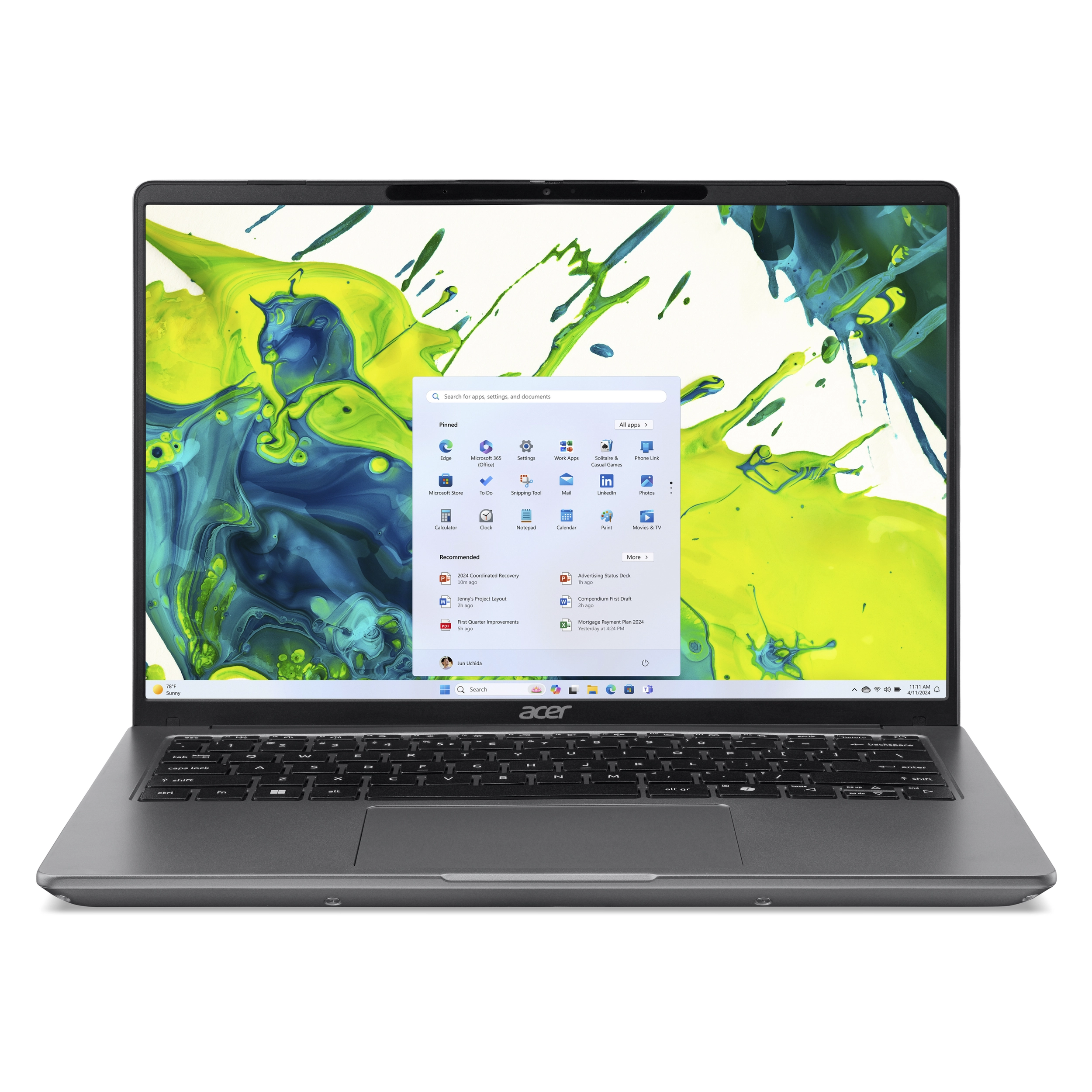 Laptop Acer Aspire Lite 14 AL14-57P-76KR - NX.X1WSV.003 (Core 7 350, 8GB, 512GB, WUXGA 120Hz, Win11) Màu Xám