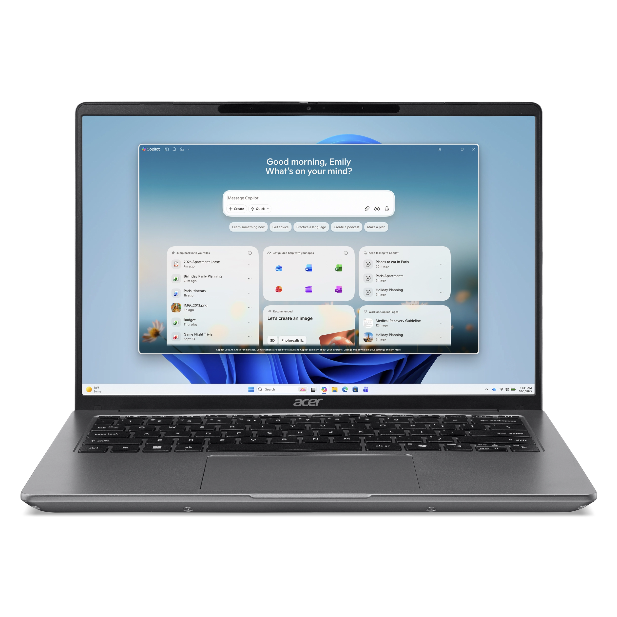 Laptop Acer Aspire Lite 14 AL14-57P-76KR - NX.X1WSV.003 (Core 7 350, 8GB, 512GB, WUXGA 120Hz, Win11) Màu Xám