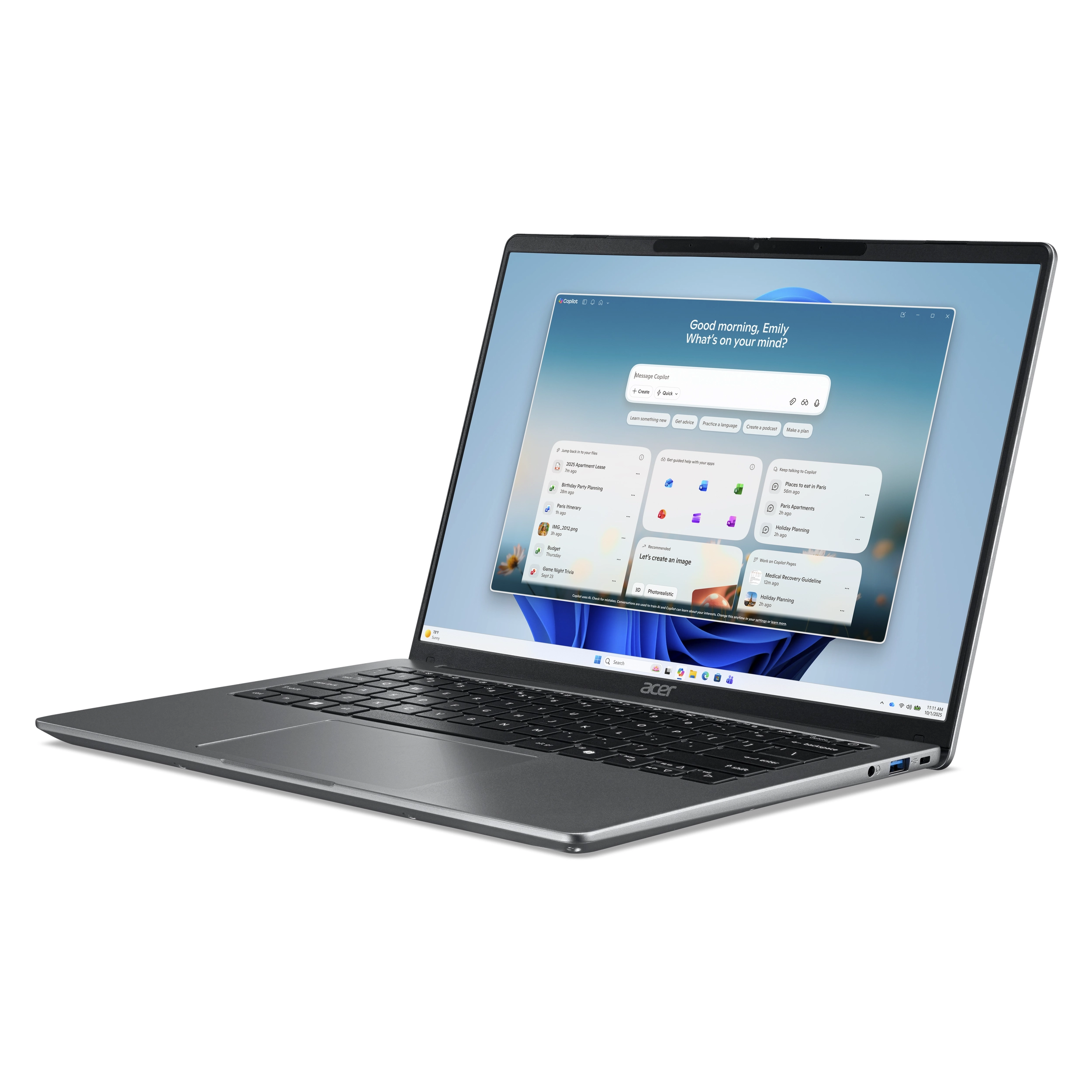 Laptop Acer Aspire Lite 14 AL14-57P-76KR - NX.X1WSV.003 (Core 7 350, 8GB, 512GB, WUXGA 120Hz, Win11) Màu Xám