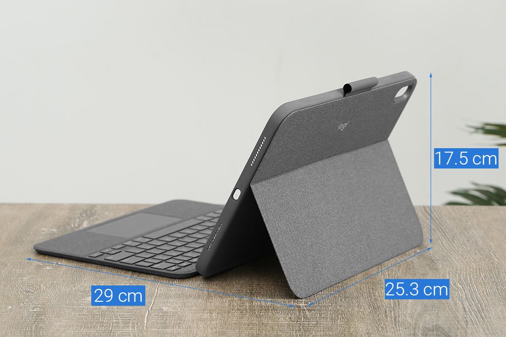 Bàn Phím iPad Logitech Combo Touch Gen 10TH/A16 Màu Xám