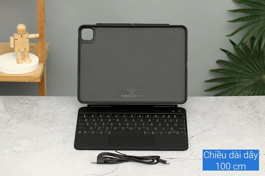 Bao Da Kèm Bàn Phím iPad ESR Magnetic Rebound 360 Air 11 2024 Màu Đen