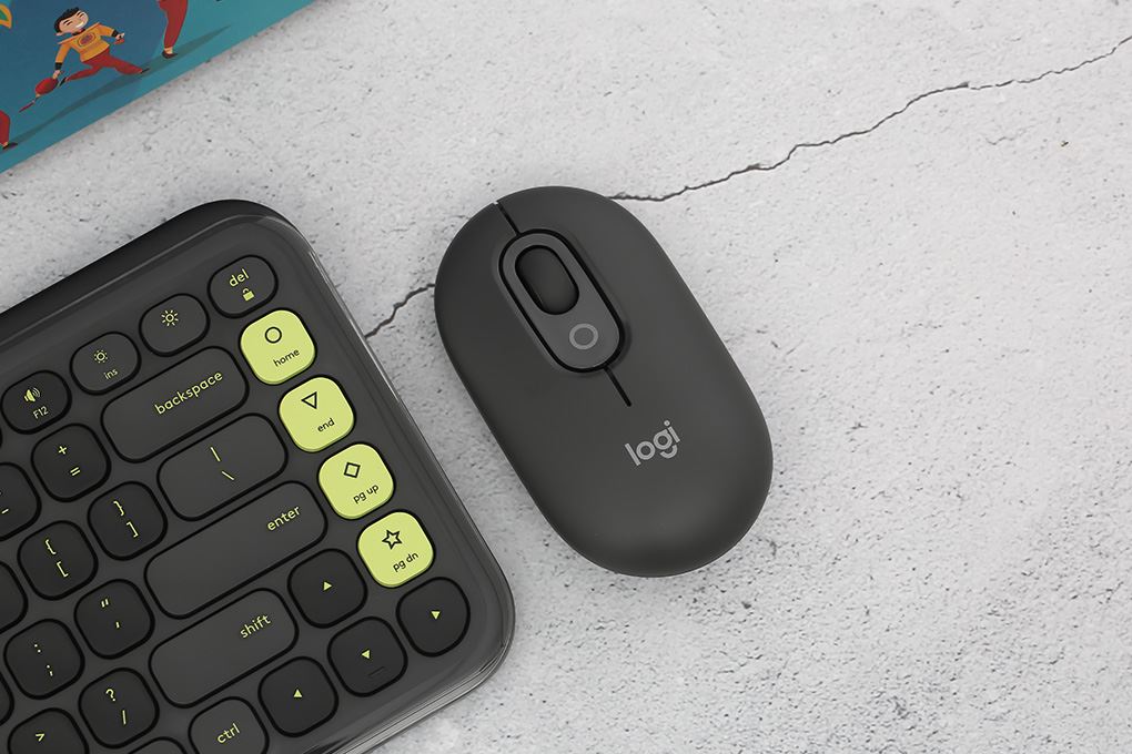 Bộ Bàn Phím Chuột Bluetooth Logitech Pop Icon Màu Đen