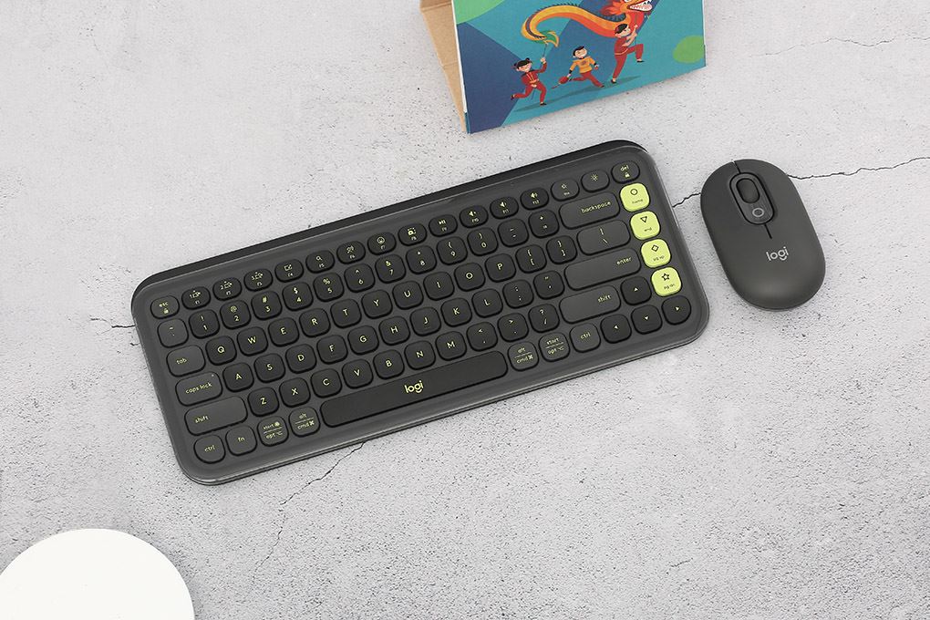 Bộ Bàn Phím Chuột Bluetooth Logitech Pop Icon Màu Đen