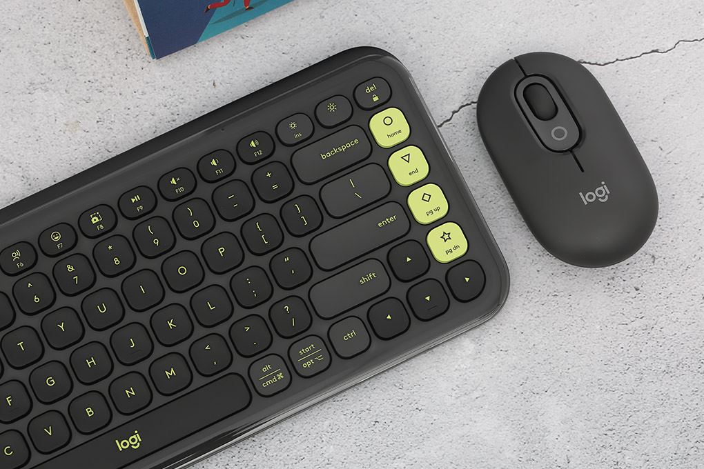 Bộ Bàn Phím Chuột Bluetooth Logitech Pop Icon Màu Đen