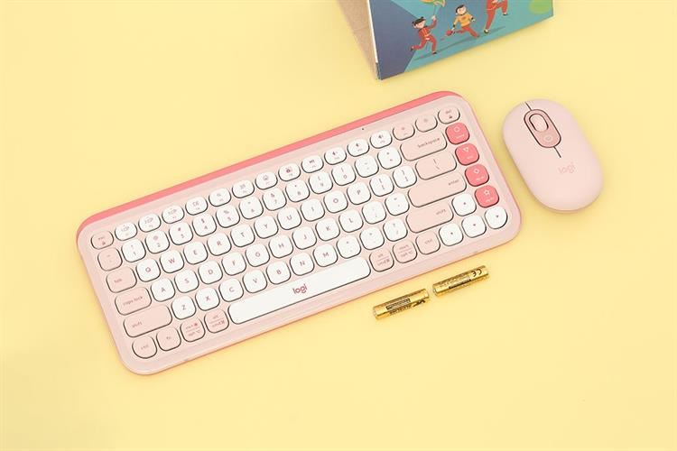 Bộ Bàn Phím Chuột Bluetooth Logitech Pop Icon Màu Hồng