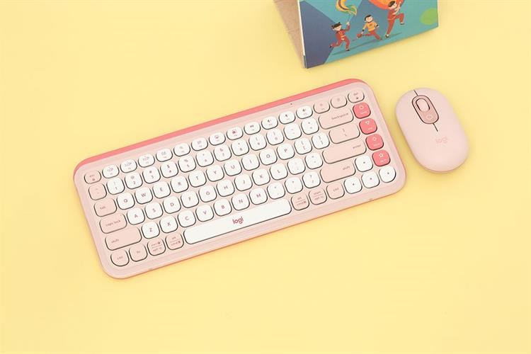 Bộ Bàn Phím Chuột Bluetooth Logitech Pop Icon Màu Hồng