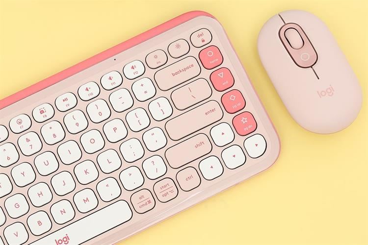 Bộ Bàn Phím Chuột Bluetooth Logitech Pop Icon Màu Hồng