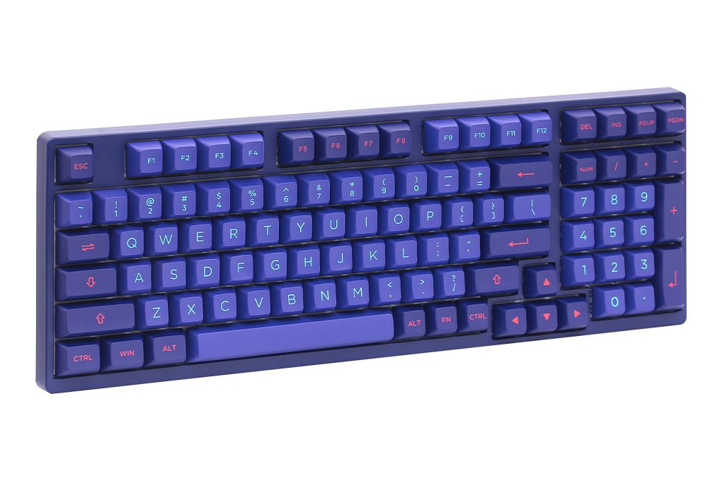 Bàn Phím Cơ Có Dây Akko 3098 Neon Màu Xanh tím