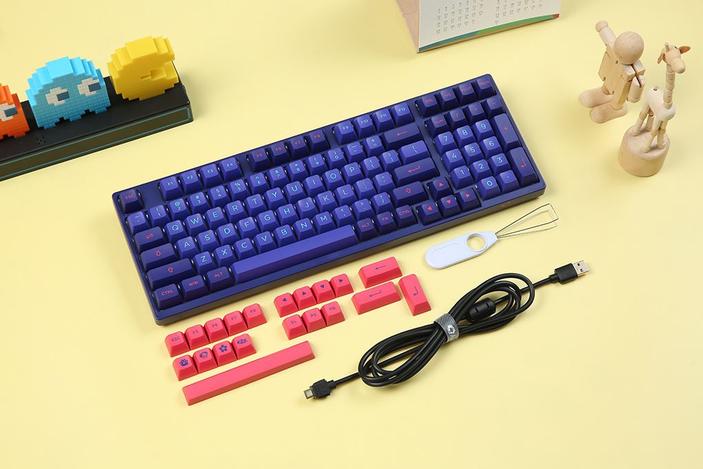 Bàn Phím Cơ Có Dây Akko 3098 Neon Màu Xanh tím