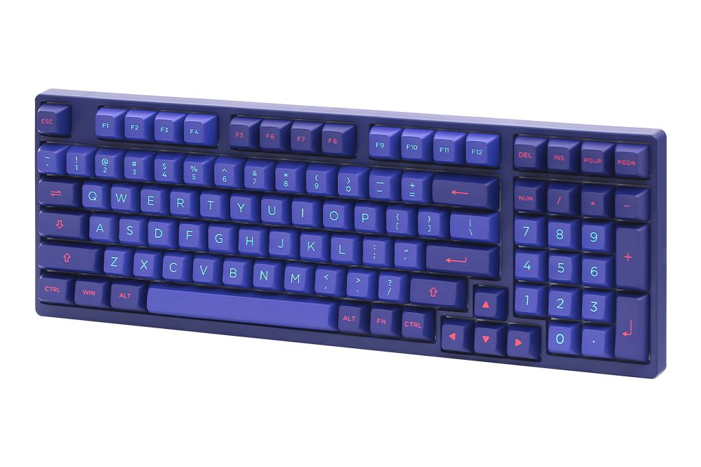 Bàn Phím Cơ Có Dây Akko 3098 Neon Màu Xanh tím
