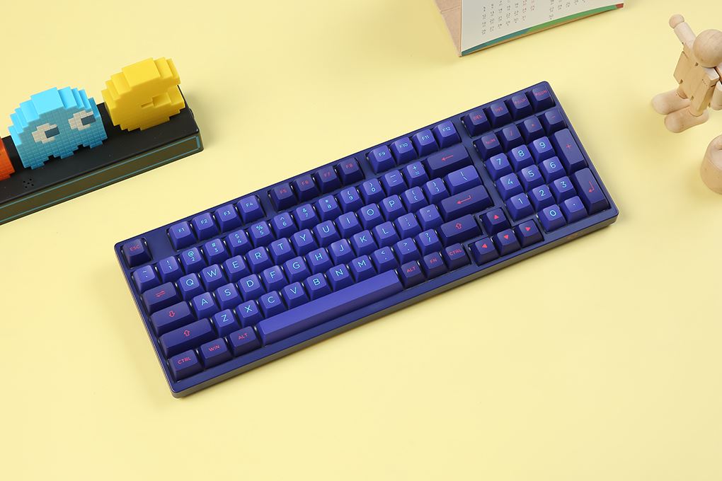Bàn Phím Cơ Có Dây Akko 3098 Neon Màu Xanh tím