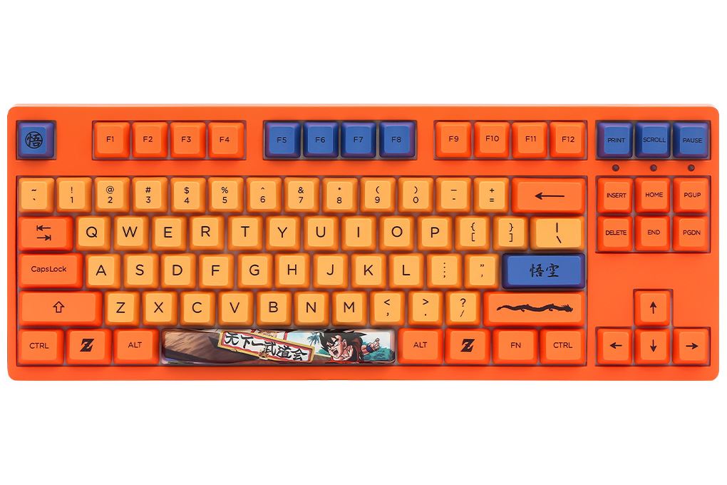 Bàn Phím Cơ Không Dây Akko 3087 RF Dragon Ball Z - Goku Cream Yellow