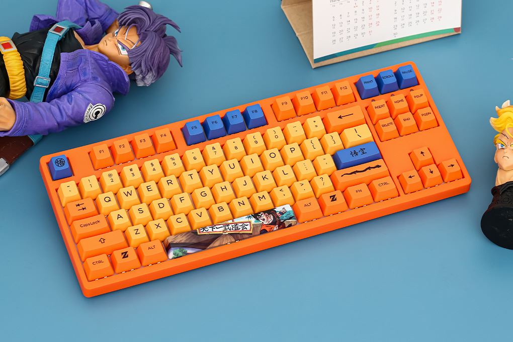 Bàn Phím Cơ Không Dây Akko 3087 RF Dragon Ball Z - Goku Cream Yellow - 5