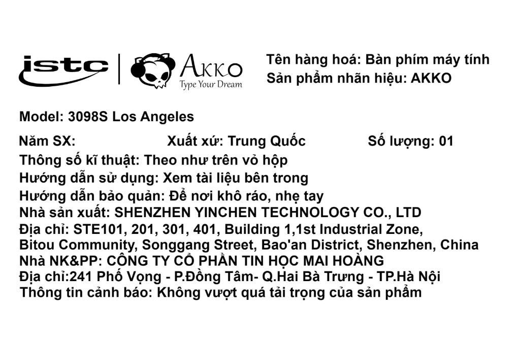 Bàn phím Cơ Có Dây Akko 3098S Los Angeles V3 Creamy Yellow Pro Màu vàng