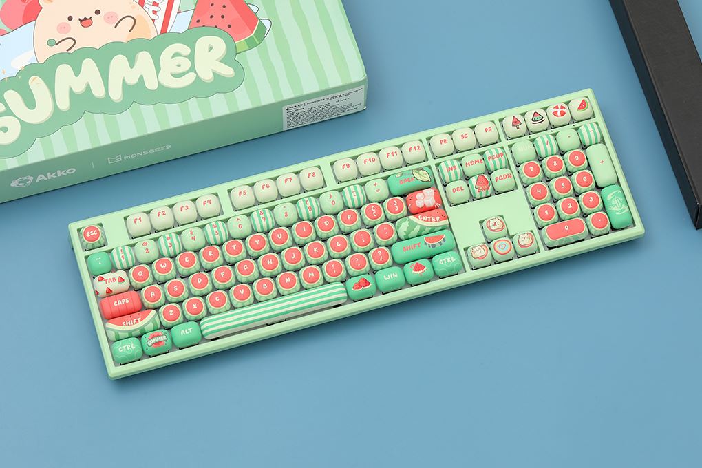 Bàn Phím Cơ Bluetooth MonsGeek MG108B Watermelon Akko Piano Pro Màu Xanh lá nhạt