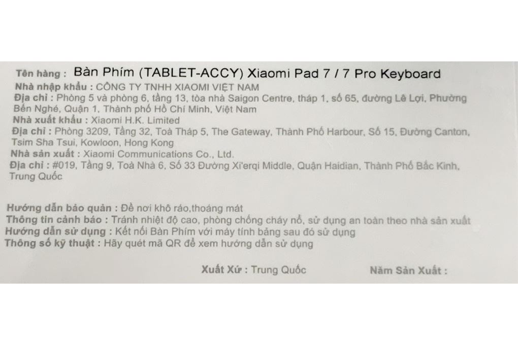 Bàn Phím Tablet Xiaomi Pad 7 / 7 Pro Màu Đen