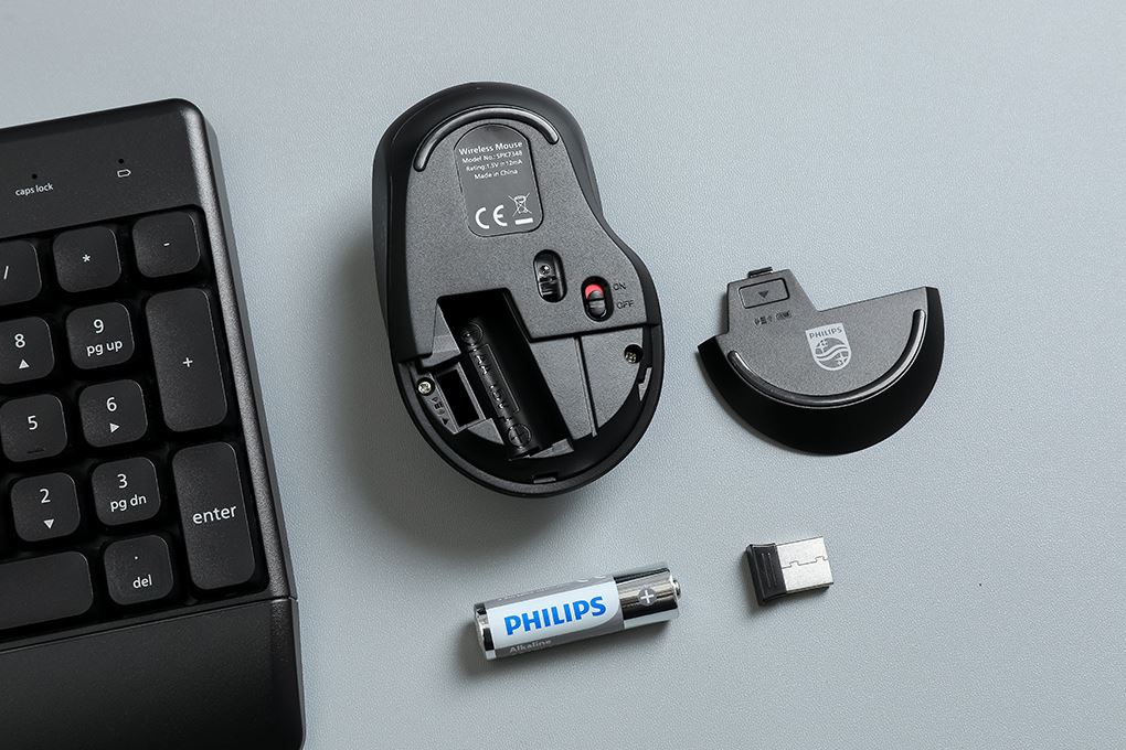 Bộ Bàn Phím Chuột Không Dây Philips SPT6348 Màu Đen