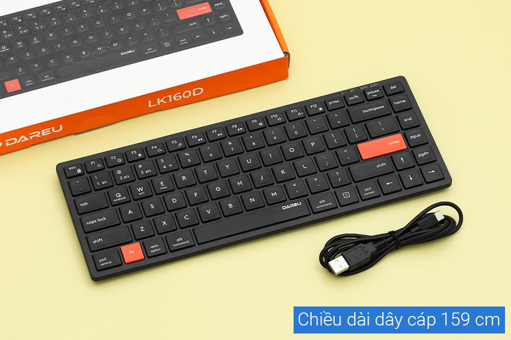 Bàn Phím Bluetooth Dareu LK160D Màu Đen