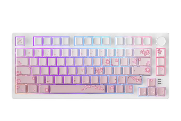 Bàn Phím Cơ Bluetooth DareU EK75 Pro Sakura Màu Hồng