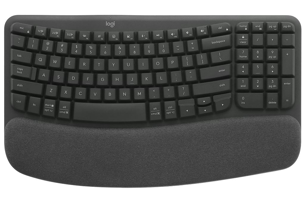 Bàn Phím Bluetooth Logitech Wave Keys Ergonomic Màu Đen