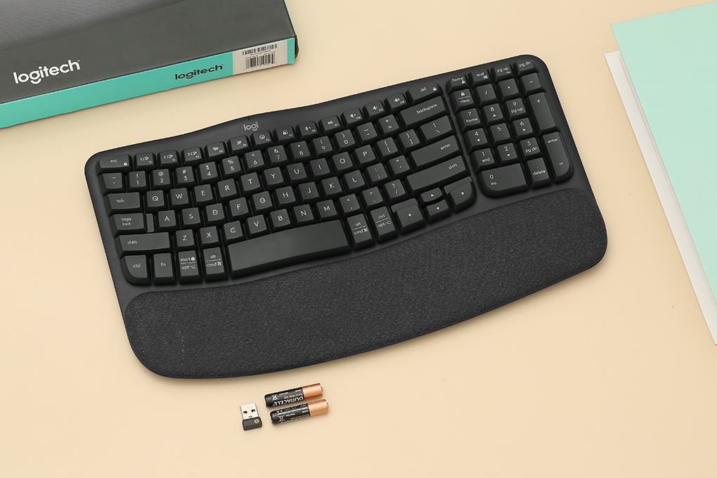 Bàn Phím Bluetooth Logitech Wave Keys Ergonomic Màu Đen