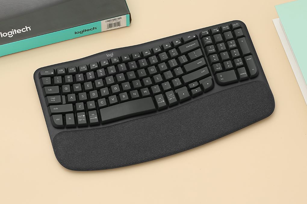 Bàn Phím Bluetooth Logitech Wave Keys Ergonomic Màu Đen