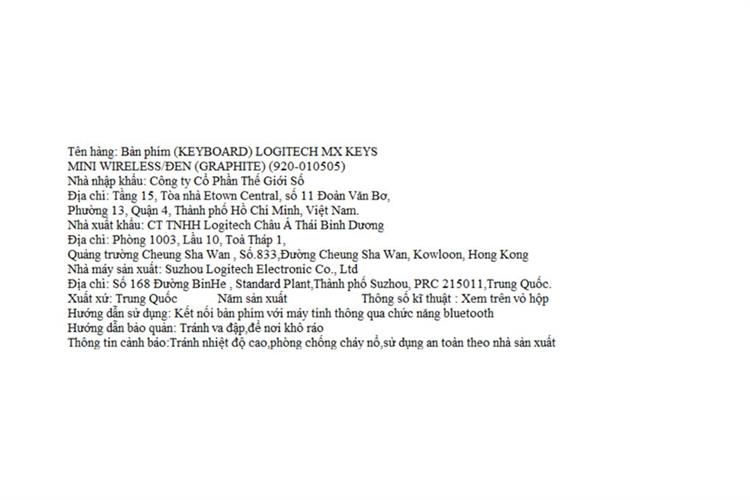 Bàn Phím Bluetooth Logitech MX Keys Mini Màu Đen